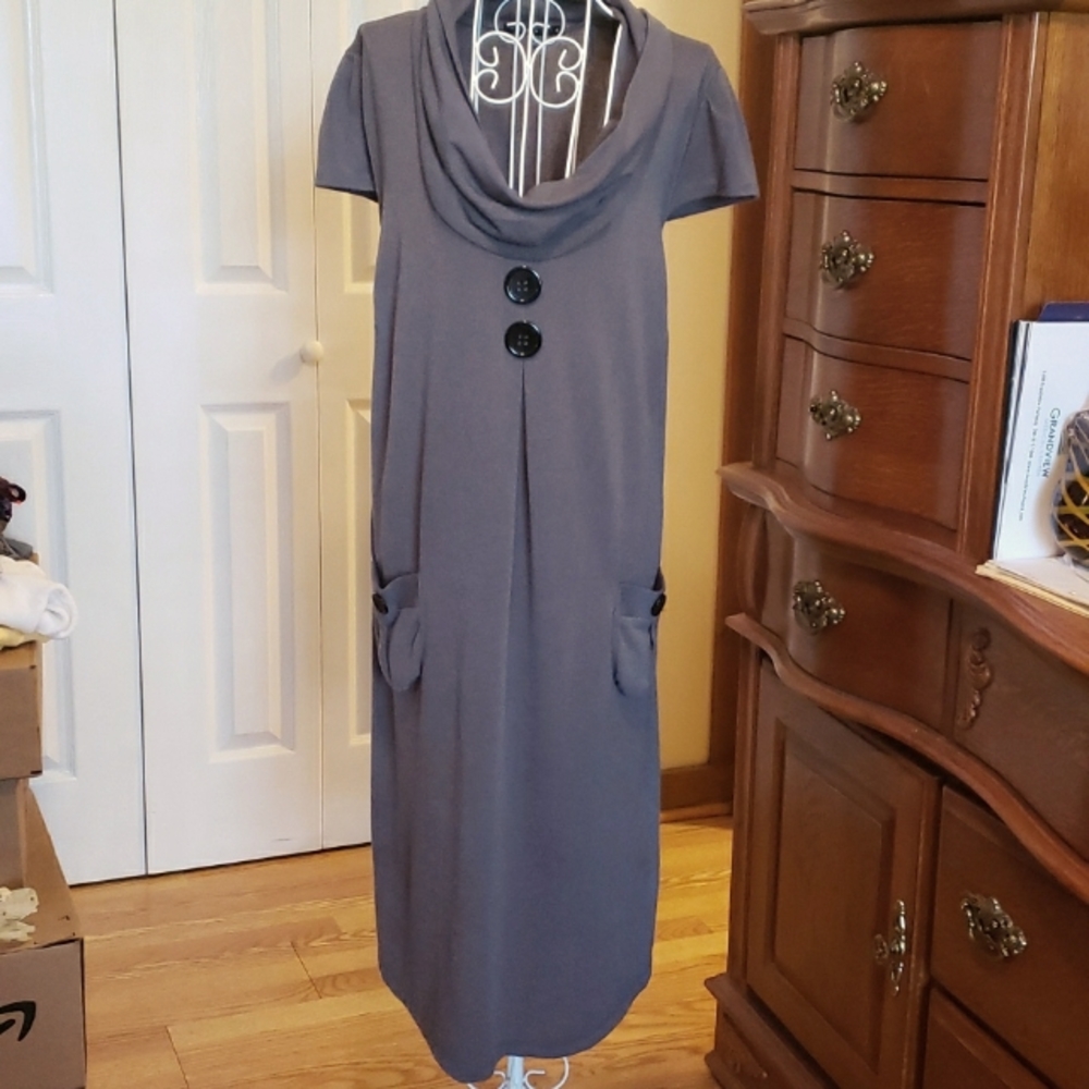 Gray Cap Sleeve Dress